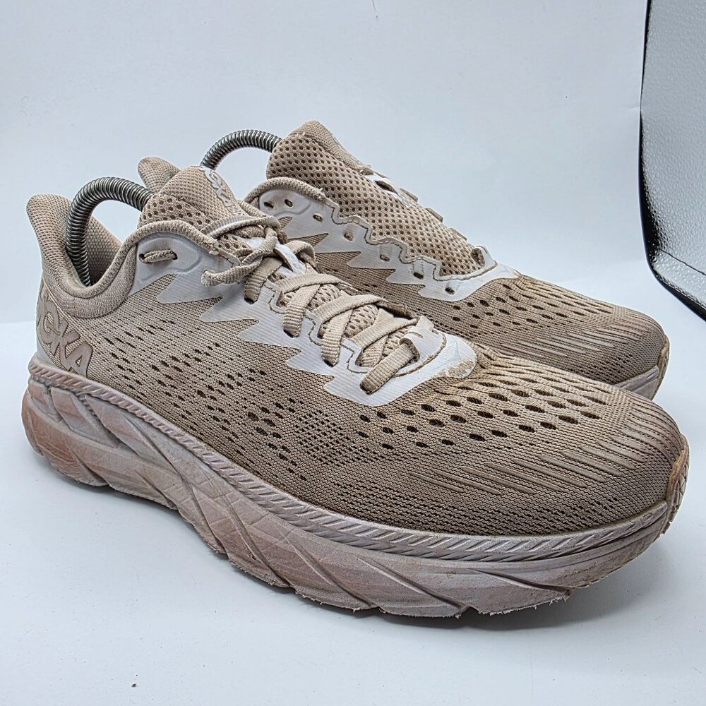 Hoka One One Clifton 7 Mens Size 8 White Athletic Shoes Casual Running Walking